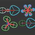 Colorful Mechanical Gear System With Interconnected Gears And Reflective Background
