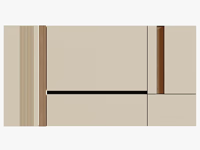 Minimalist Sofa Background Wall Featuring Neutral Tones And Linear Details 3d model