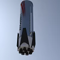 Longspace Rocket Featuring Silver Body Red Stripe Side Ladder And Thrusters 3d model