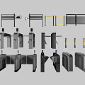 Public Facilities Various Types of Security Turnstiles With Metal Design And Barriers