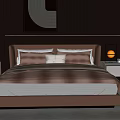 Italian double bedside table background wall 3d model
