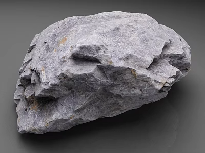 Natural Gray Rock Formation With Rough Textured Surface And Detailed Features 3d model