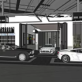 Modern 4S Auto Dealership Showroom With Luxury Cars And Glass Display Design