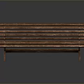 Modern Wooden Slatted Bench With Horizontal Planks And Sleek Legs