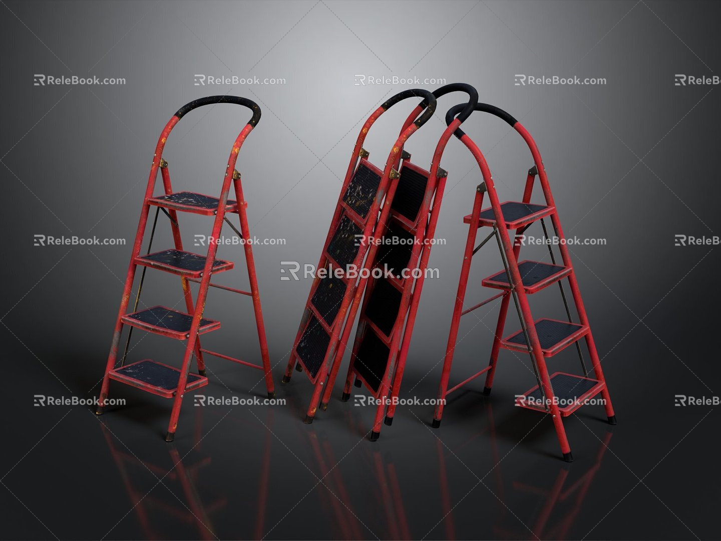 Mobile Iron Frame Mobile Iron Ladder Mobile Ladder Outdoor Articles Realistic 3d model