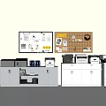 Modern Office Workspace With Printers Filing Cabinets Bulletin Boards And Supplies
