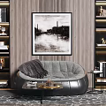 Modern Lazy Sofa Lazy Sofa Coffee Table Combination 3d model