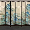 New Chinese-style screen partition 3d model