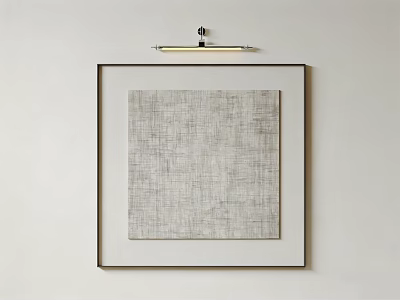 Framed Abstract Painting With Gray Grid Texture Wall Mounted Decorative Art 3d model