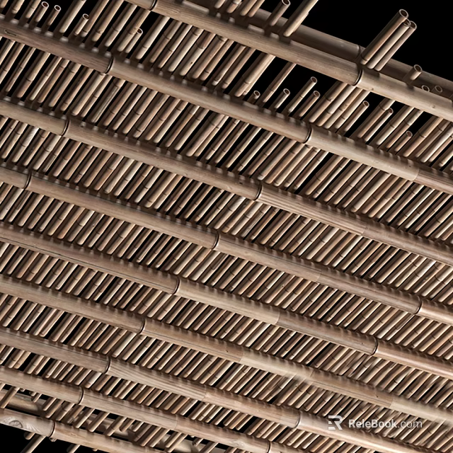 Modern Metal Strip Ceiling Design Featuring Linear Arrangement and Sleek Finish 3d model 