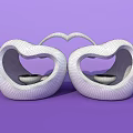 Interactive Zone With Red Apple Shaped Design And Heart Connection On Purple Background