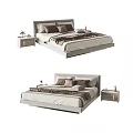 Stylish Double Bed with Nightstands Decorative Pillows and Soft Blanket Design Setup 3d model