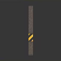 Brown Textured Brick Block With Yellow Black Warning Stripe Tape