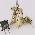 Collectible Robot Model Figure With Weapon Attachment And Component Parts