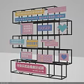 Multi tiered Wayfinding Signage Display Rack With Colorful Signs Text And Graphics
