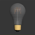Pixelated Light Bulb With Reflective Surface And Golden Base Design
