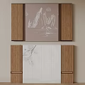 New Chinese background wall bedside background sofa background 3d model