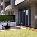 Modern Townhouse Complex With Gray Roofing And Landscaped Courtyard Layout
