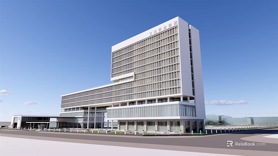 Modern Office Building With Glass Facade Multi Storey Structure And Contemporary Sleek Design 3d model 