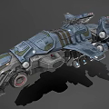 Detailed Interstellar Spaceship Structure With Armored Plates Advanced Engines And Thrusters