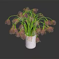 Beautiful Pink Bell Shaped Flowers Arranged In Silver Vase On Dark Background