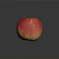 Fresh Ripe Red and Yellow Apple with Smooth Skin on Dark Background
