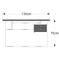 Modern Office Desk With Black Tabletop Silver Metal Frame And Drawer