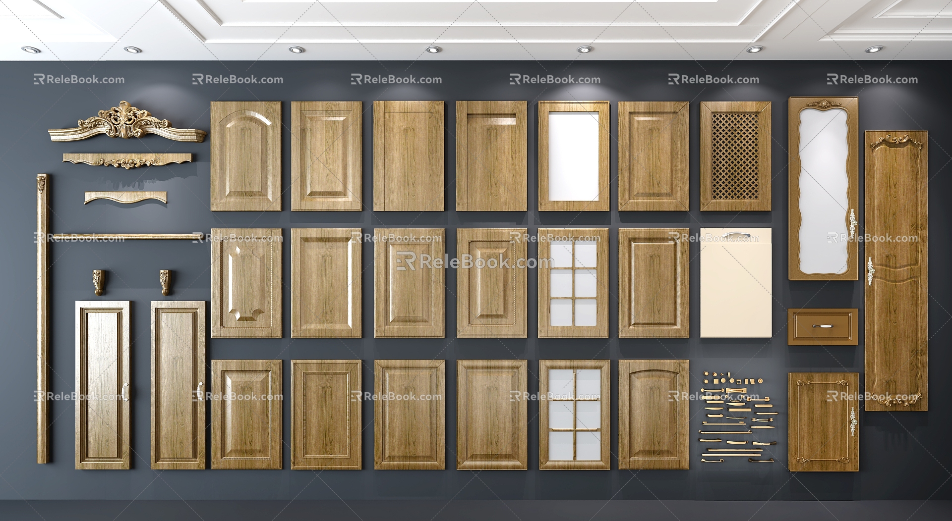 European-style simple cabinet door 3d model