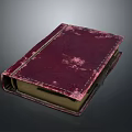 Vintage Red Leather Book With Worn Cover And Stitched Edges