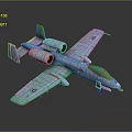 Twin Engine Military Airplane With Grid Texture Wings Fuselage Nose Art And Insignia
