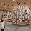 Modern Library Creative Library Bookshelf Book Bar Reading Room Bookcase Bookshelf Display Cabinet 3d model