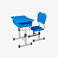 Blue Kids Plastic Desk with Slatted Chair and Drawer Stable Base Design