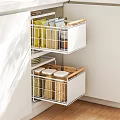 Kitchen Drawer Organizers With Wooden Handles And Organized Food Storage Containers
