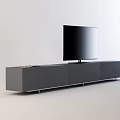 Modern TV Stand With Drawers Cabinets And Decorative Ring For Living Room