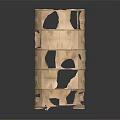 Damaged Brown Canvas Tent With Multiple Holes And Collapsed Structure On Dark Reflective Surface 3d model