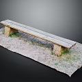 Rustic Wooden Outdoor Bench With Sturdy Legs For Garden Patio And Grassy Areas