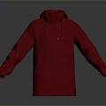 Essential Daily Life Red Hooded Sweatshirt with Comfortable Long Sleeve and Casual Style