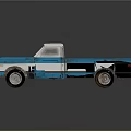 Blue and White Pickup Truck Model with Detailed Exterior and Shiny Finish
