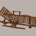 Comfortable Outdoor Wooden Lounge Chair With Adjustable Backrest And Rolling Wheels