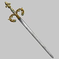 Sword Long Sword Knight Sword Gold Plated Dagger Sword Monarch Sword Artifact Weapon Cold Weapon Sabre 3d model