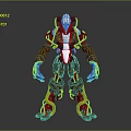 Game Movie Robot Character With Mechanical Body Structure White Brown Armor And Yellow Cables