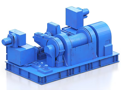 Blue Heavy Duty Industrial Equipment with Roller Mechanism and Platform Base 3d model