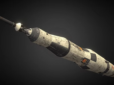 Highly Detailed Space Rocket Model With Logos Markings And Sectional Design 3d model