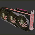 High Performance Graphics Card With Three Cooling Fans And Black Silver Design