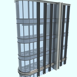 Modern curtain wall 3d model