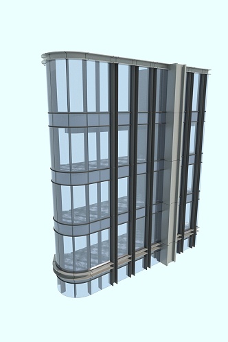 Modern curtain wall 3d model