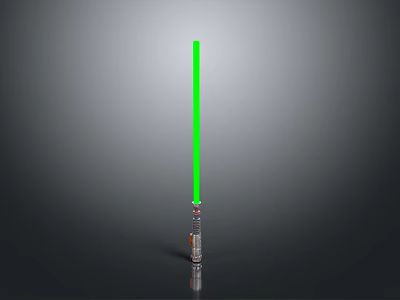Futuristic Green Lightsaber Weapon With Glowing Blade And Metallic Hilt Design 3d model