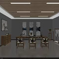 Indoor Sports Fitness Space With Table Tennis Table Sports Murals Green Plants White Chairs