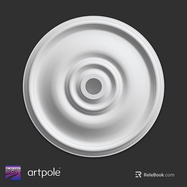 Circular Metallic Component With Concentric Rings And Central Hole Design 3d model 