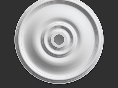 Circular Metallic Component With Concentric Rings And Central Hole Design 3d model